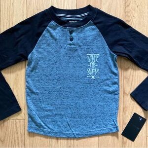 Hurley Kids Long Sleeve Grey and Black Tee size 4